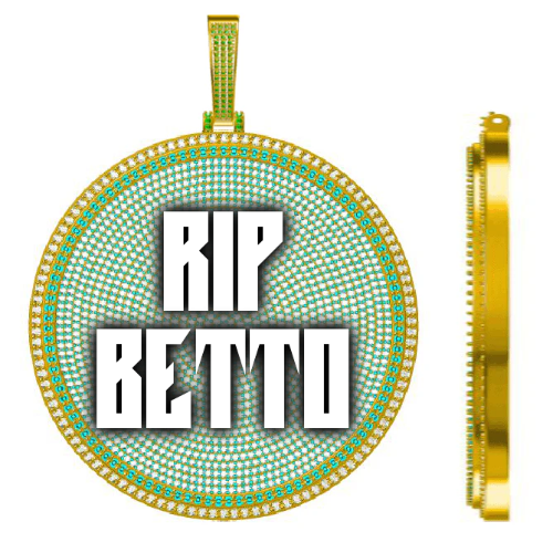 CUSTOM LETTER NECKLACE 3D BIG DISC