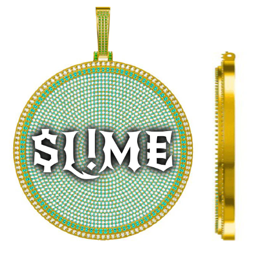 CUSTOM LETTER NECKLACE 3D BIG DISC