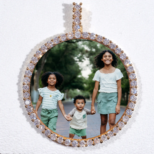LARGE 3D CIRCLE CUSTOM PICTURE PENDANT
