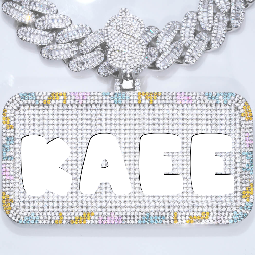 CUSTOM LETTER NECKLACE 3D COLORFUL SQUARE