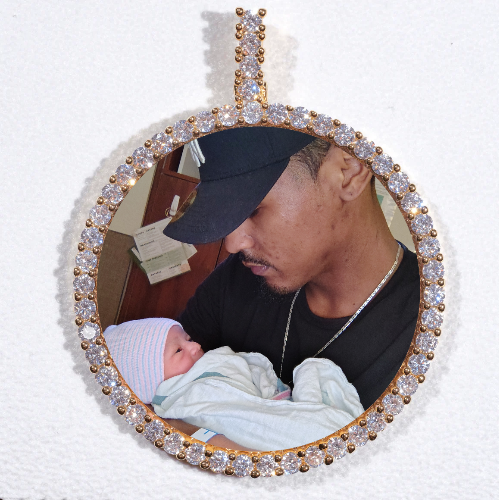 LARGE 3D CIRCLE CUSTOM PICTURE PENDANT
