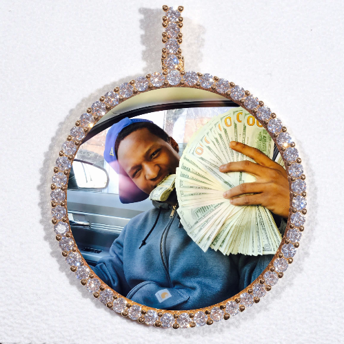 LARGE 3D CIRCLE CUSTOM PICTURE PENDANT