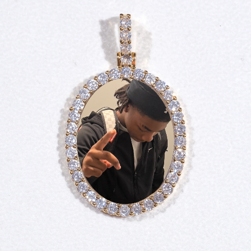 3D Oval Custom Picture Pendant