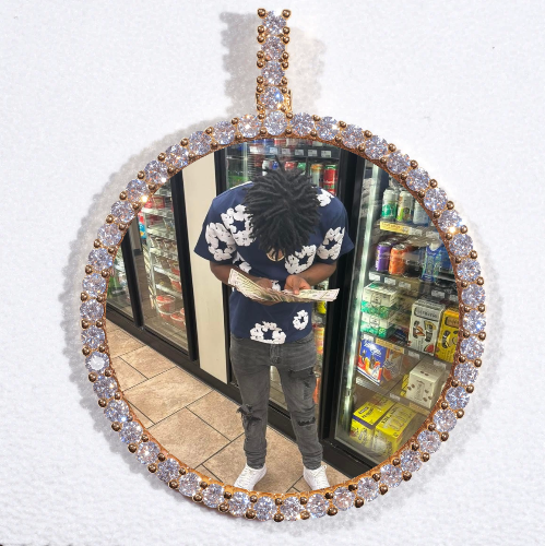 LARGE 3D CIRCLE CUSTOM PICTURE PENDANT