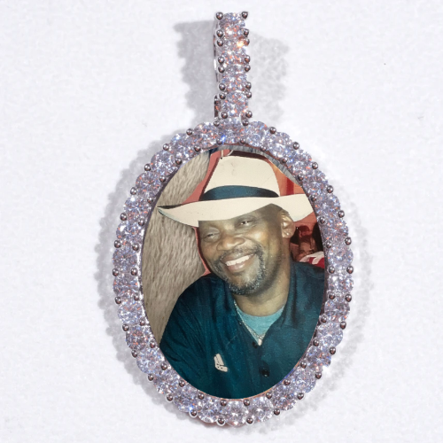 Large 3D Oval Custom Picture Pendant