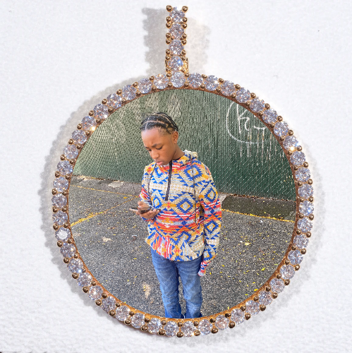 LARGE 3D CIRCLE CUSTOM PICTURE PENDANT