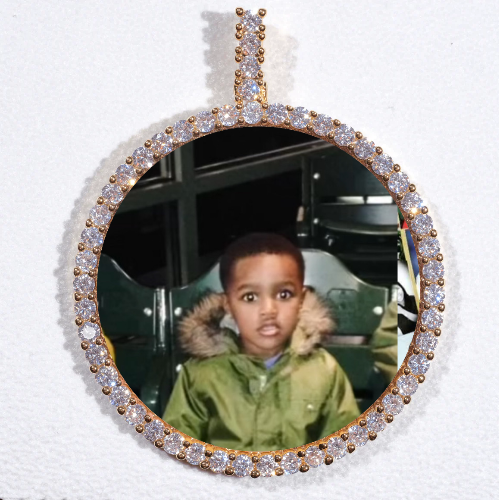 LARGE 3D CIRCLE CUSTOM PICTURE PENDANT