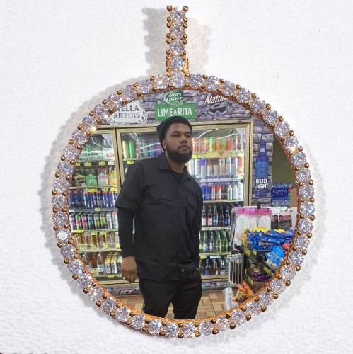 LARGE 3D CIRCLE CUSTOM PICTURE PENDANT