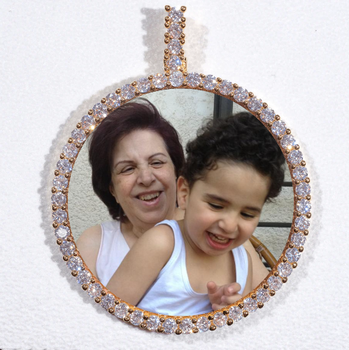 LARGE 3D CIRCLE CUSTOM PICTURE PENDANT