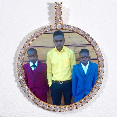 LARGE 3D CIRCLE CUSTOM PICTURE PENDANT