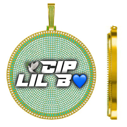 CUSTOM LETTER NECKLACE 3D BIG DISC