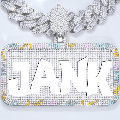 CUSTOM LETTER NECKLACE 3D COLORFUL SQUARE