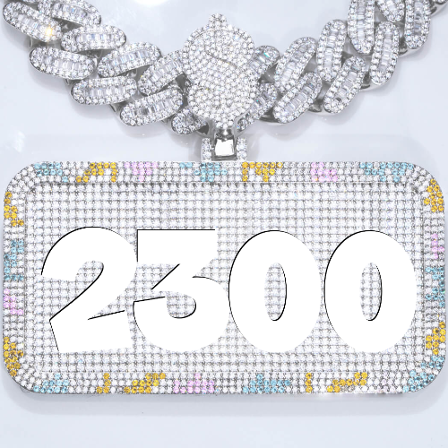 CUSTOM LETTER NECKLACE 3D COLORFUL SQUARE