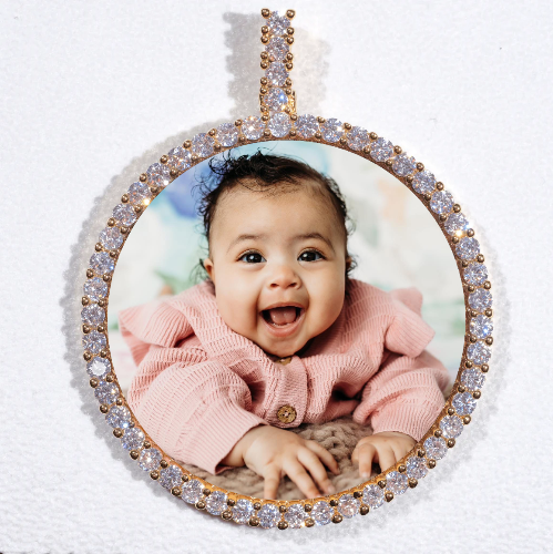 LARGE 3D CIRCLE CUSTOM PICTURE PENDANT
