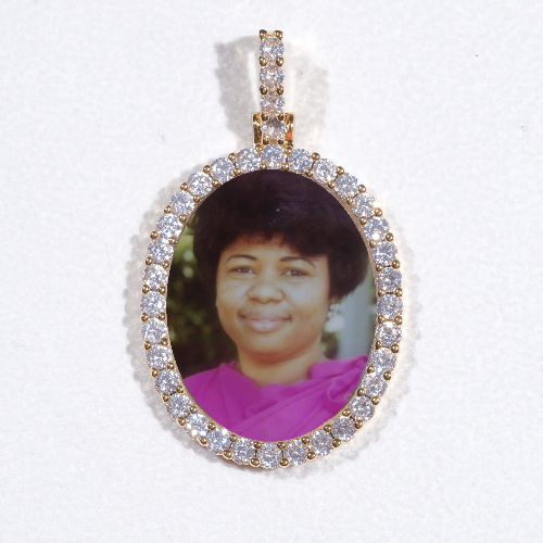 3D Oval Custom Picture Pendant