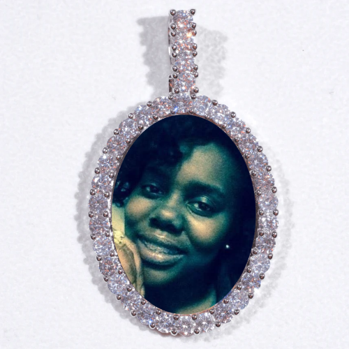 Large 3D Oval Custom Picture Pendant