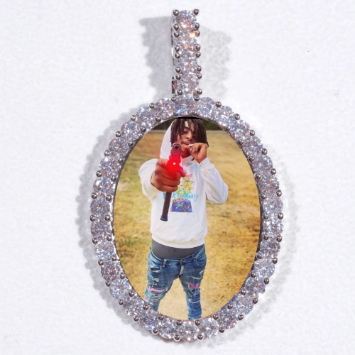 Large 3D Oval Custom Picture Pendant