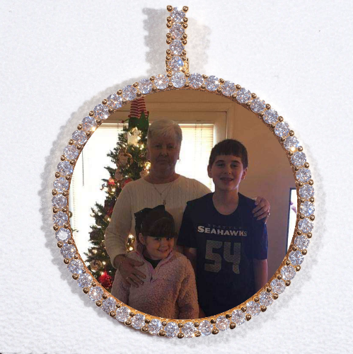LARGE 3D CIRCLE CUSTOM PICTURE PENDANT
