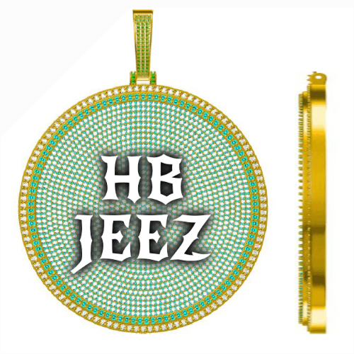CUSTOM LETTER NECKLACE 3D BIG DISC
