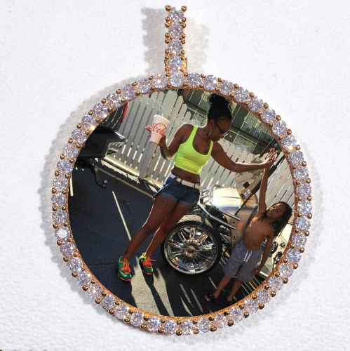 LARGE 3D CIRCLE CUSTOM PICTURE PENDANT