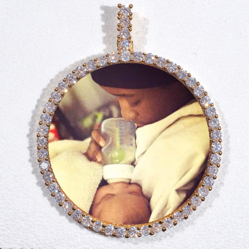 LARGE 3D CIRCLE CUSTOM PICTURE PENDANT