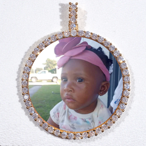 LARGE 3D CIRCLE CUSTOM PICTURE PENDANT