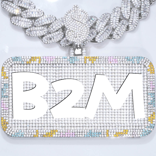 CUSTOM LETTER NECKLACE 3D COLORFUL SQUARE