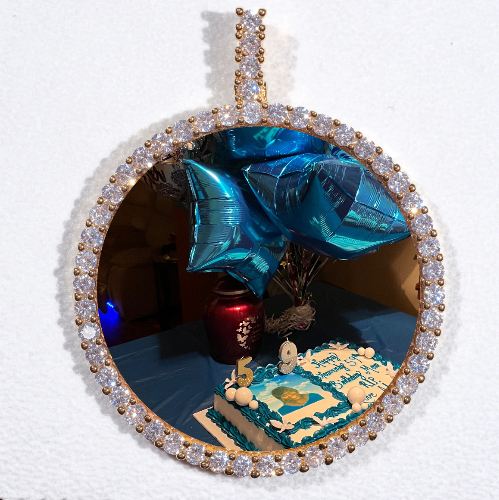 LARGE 3D CIRCLE CUSTOM PICTURE PENDANT