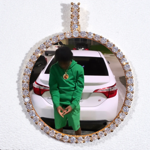 LARGE 3D CIRCLE CUSTOM PICTURE PENDANT
