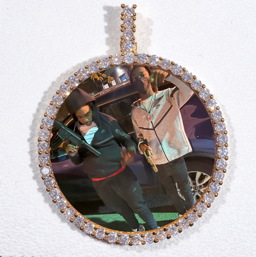 LARGE 3D CIRCLE CUSTOM PICTURE PENDANT