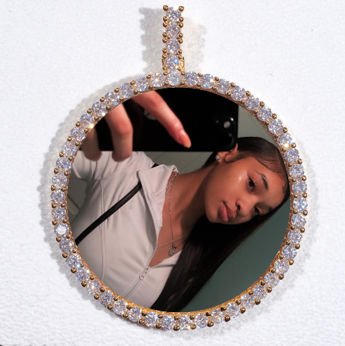 LARGE 3D CIRCLE CUSTOM PICTURE PENDANT