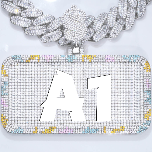 CUSTOM LETTER NECKLACE 3D COLORFUL SQUARE