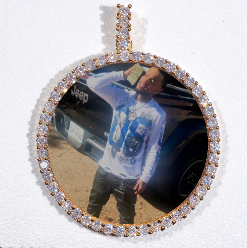 LARGE 3D CIRCLE CUSTOM PICTURE PENDANT
