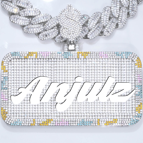 CUSTOM LETTER NECKLACE 3D COLORFUL SQUARE