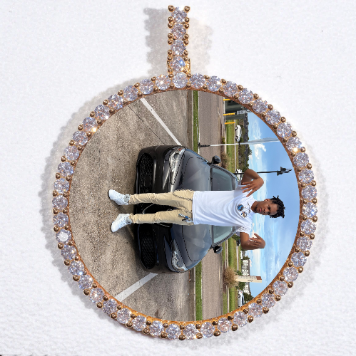 LARGE 3D CIRCLE CUSTOM PICTURE PENDANT