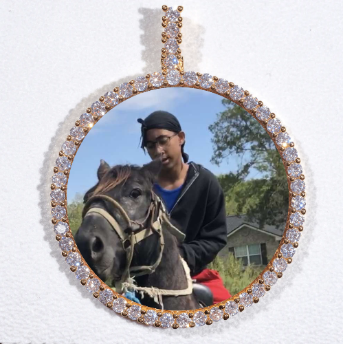 LARGE 3D CIRCLE CUSTOM PICTURE PENDANT