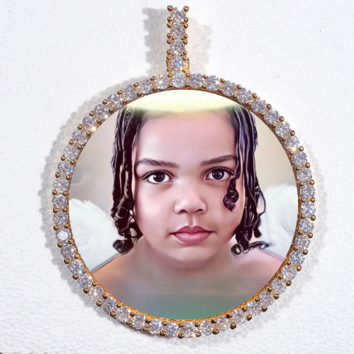 LARGE 3D CIRCLE CUSTOM PICTURE PENDANT