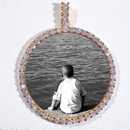 LARGE 3D CIRCLE CUSTOM PICTURE PENDANT