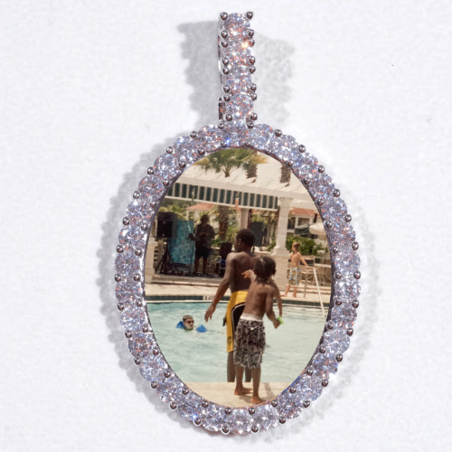Large 3D Oval Custom Picture Pendant