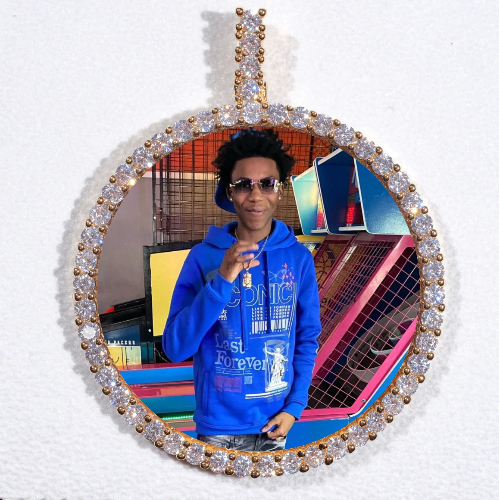 LARGE 3D CIRCLE CUSTOM PICTURE PENDANT