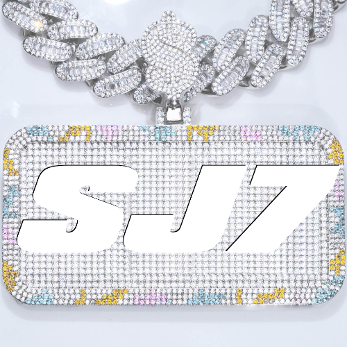 CUSTOM LETTER NECKLACE 3D COLORFUL SQUARE
