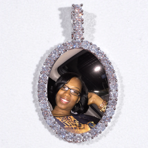 Large 3D Oval Custom Picture Pendant