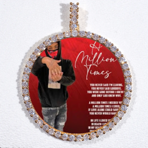 LARGE 3D CIRCLE CUSTOM PICTURE PENDANT