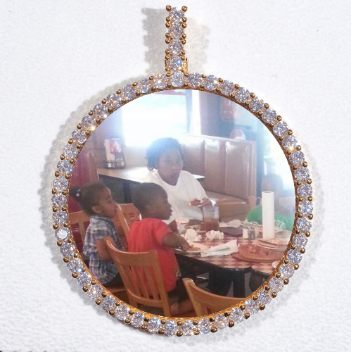 LARGE 3D CIRCLE CUSTOM PICTURE PENDANT