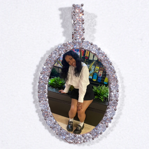 Large 3D Oval Custom Picture Pendant