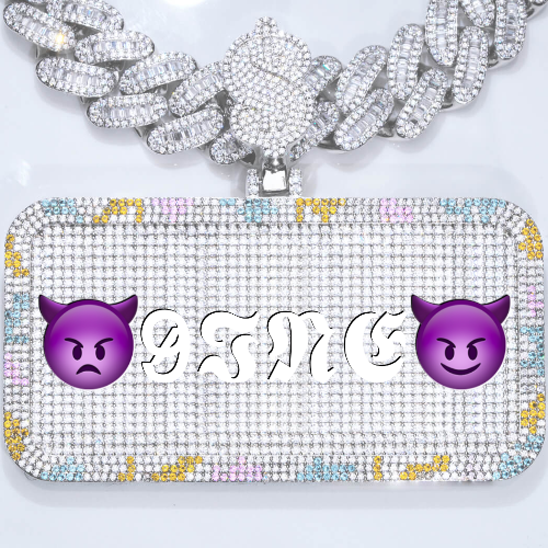 CUSTOM LETTER NECKLACE 3D COLORFUL SQUARE