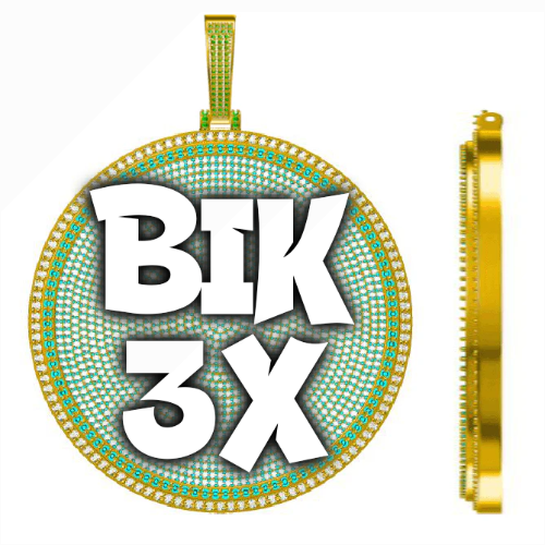 CUSTOM LETTER NECKLACE 3D BIG DISC
