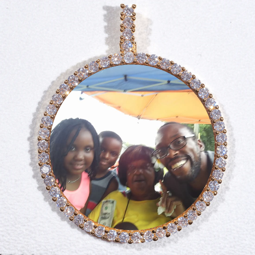 LARGE 3D CIRCLE CUSTOM PICTURE PENDANT