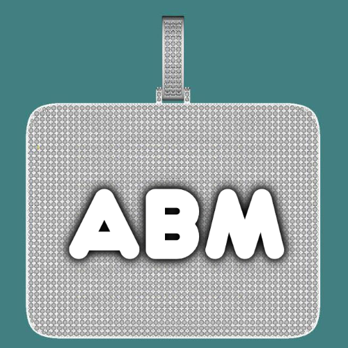 CUSTOM LETTER NECKLACE 3D BIG SQUARE
