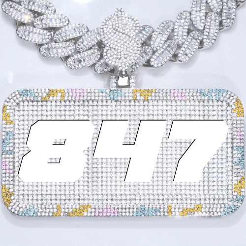 CUSTOM LETTER NECKLACE 3D COLORFUL SQUARE